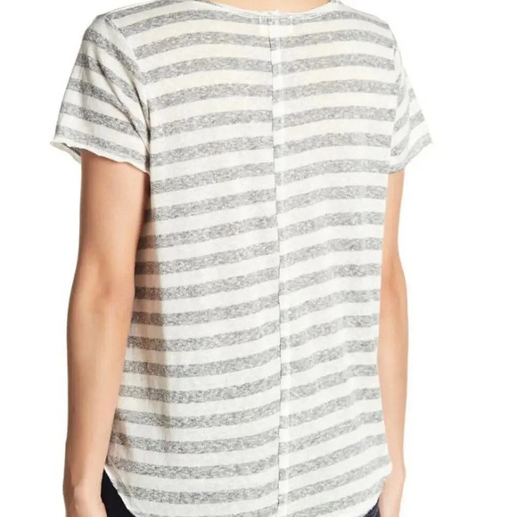 NEW PST by Project Social T Women's Size Large Gray Everyday Striped Tee Shirt - Picture 2 of 6